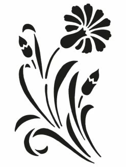Artif Pochoir Planche Plastique 15x21cm, Grande Fleur 20cm X 12cm, Pour Le Scrap