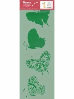 Stamperia Pochoir Souple Double Passe En Polyester Transparent Réutilisable Papillon 22x60 Cm KSF019