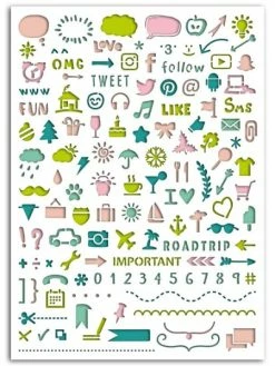 Draeger By Toga Pochoir Toga Pour Bullet Journal - Icônes - 15 X 21 Cm -V-Zug shop pochoir toga pour bullet journal icones 15 x 21 cm p 2