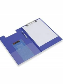 Porte Bloc A Rabat Avec Pochette Bleu Rapesco