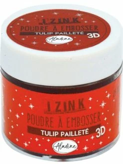 Aladine Poudre à Embosser - Rouge Pailletté - 25 Ml