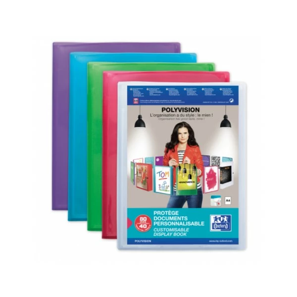 Oxford Protège-documents "Polyvision", A4, 40 Pochettes - Assorti 1 Oxford Protège-documents "Polyvision", A4, 40 Pochettes - Assorti