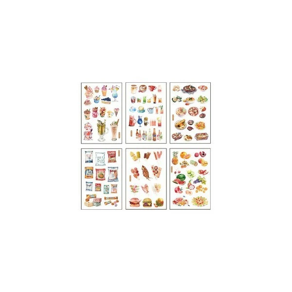 Perlesmania PS11006612 PAX 1 Set De 6 Planches De Stickers Japonisant Dessert Pour Customisation Et Scrapbooking 1 Perlesmania PS11006612 PAX 1 Set De 6 Planches De Stickers Japonisant Dessert Pour Customisation Et Scrapbooking