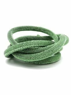 La Cuisine Des Perles R-1m Cordon 6mm Vert Amande Et Vert Brillant En Polyester Et Lurex - Style Disco Brillance