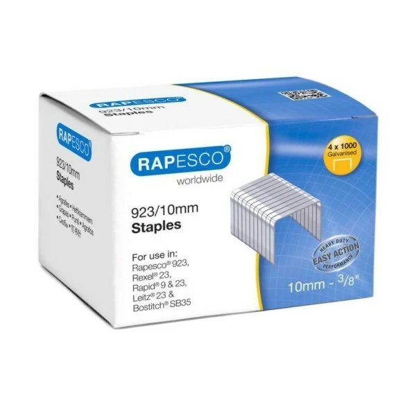 RAPESCO - Agrafes 923/10, 4.000 Pièces, Galvanisé 1 RAPESCO - Agrafes 923/10, 4.000 Pièces, Galvanisé