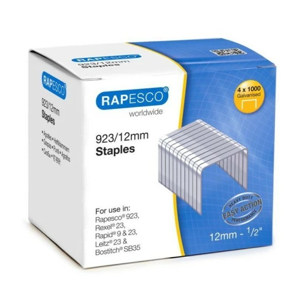 RAPESCO - Agrafes 923/12, 4.000 Pièces, Galvanisé 1 RAPESCO - Agrafes 923/12, 4.000 Pièces, Galvanisé