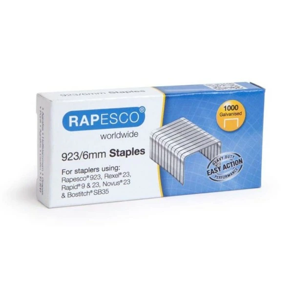 RAPESCO - Agrafes 923/6, 1.000 Pièces, Galvanisé 1 RAPESCO - Agrafes 923/6, 1.000 Pièces, Galvanisé