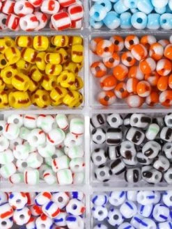 Czech Beads Exclusive Rayé Mélange De Semences De Couleur Des Perles En Plastique, Ligne De Pêche Décoratif, Bricolage, Ca