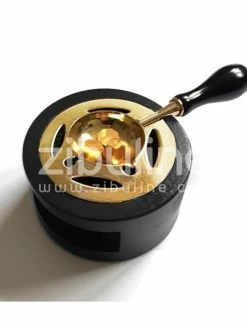 Zibuline Réchaud à Cire - Bois Noir Et Doré