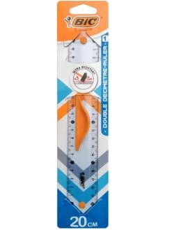 Bic Règle 20 Cm - Plastique Semi-rigide Résistant - 1 Pce