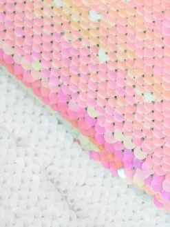 Czech Beads Exclusive Rose Blanc Réversible Paillettes Tissu Pour Patchwork, Double Face, Des Paillettes, Des Décorations