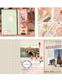 Czech Beads Exclusive Rose Orange Vert Clair Or Album De Scrapbooking Kit De Réminiscence De 23 Cm X 22,5 Cm 9"