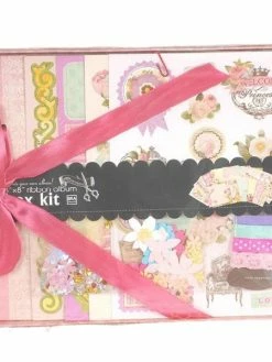 Czech Beads Exclusive Rose Violet Turquoise Vert Bleu Or Scrapbooking Ruban Album Kit De 25cm 10" X 21 Cm 8"