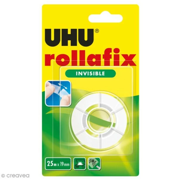 UHU® Rouleau Adhésif Invisible Rollafix - 19 Mm X 25 M 1 UHU® Rouleau Adhésif Invisible Rollafix - 19 Mm X 25 M