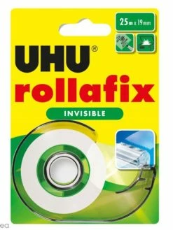 UHU® Rouleau Adhésif Invisible Rollafix Avec Dévidoir - 19 Mm X 25 M
