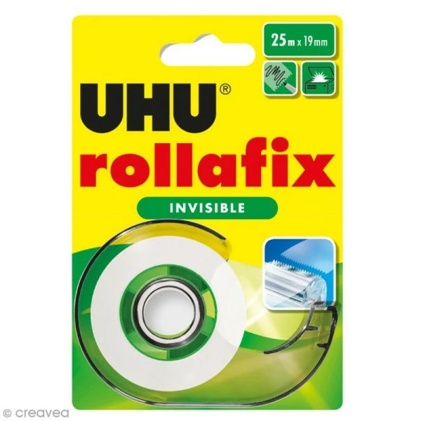 UHU® Rouleau Adhésif Invisible Rollafix Avec Dévidoir - 19 Mm X 25 M 1 UHU® Rouleau Adhésif Invisible Rollafix Avec Dévidoir - 19 Mm X 25 M
