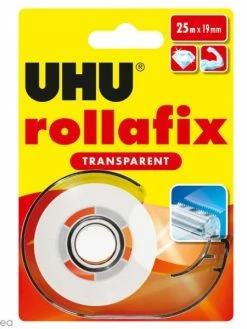 UHU® Rouleau Adhésif Transparent Rollafix Avec Dévidoir - 19 Mm X 25 M