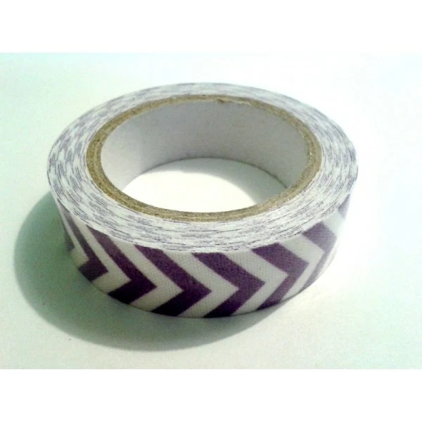 LEROY DE LA CREATION Rouleau De Masking Tape Tissu , Chevron Violet / Blanc 1 LEROY DE LA CREATION Rouleau De Masking Tape Tissu , Chevron Violet / Blanc