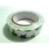 LEROY DE LA CREATION Rouleau De Masking Tape Tissu , Fond Blanc Et Fleur Verte