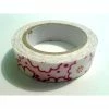LEROY DE LA CREATION Rouleau De Masking Tape Tissu , Fond Fushia , Grosse Fleur Blanche
