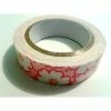 LEROY DE LA CREATION Rouleau De Masking Tape Tissu , Fond Rose , Grosse Fleur Blanche