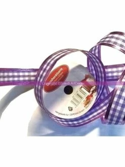 CePe Ruban à Carreaux, Violet Et Blanc, Bords Armés, 25 Mm, Rouleau De 2,70 Mètres