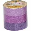 FOLIA Ruban Adhésif Déco "Glitter Tape", 2x Rose Et 1x Violet