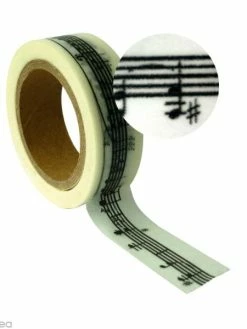 Graine Créative Ruban Adhésif Décoratif - Portée Musique 15 Mm X 10 M