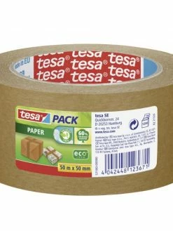 Ruban Adhésif Emballage En Papier Recyclé Tesa 50m X 50mm Brun
