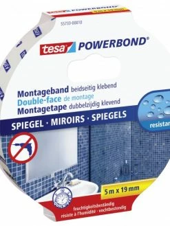 Ruban Adhésif Spécial Miroirs Et Pièces Humides Tesa 5m X 19mm