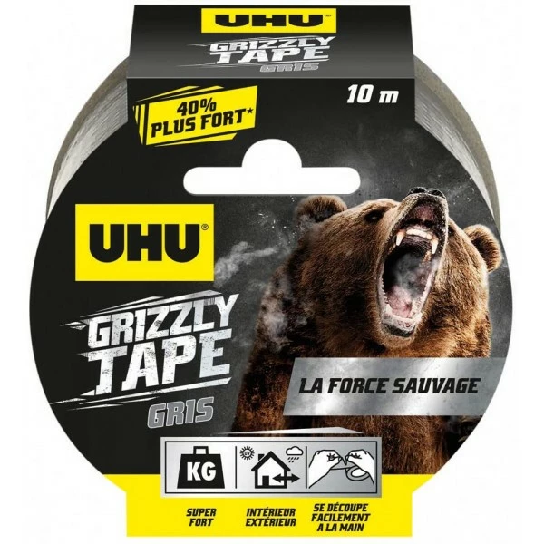 UHU® Ruban Adhésif UHU Grizzly Tape Très Résistant Et étanche - Gris 1 UHU® Ruban Adhésif UHU Grizzly Tape Très Résistant Et étanche - Gris