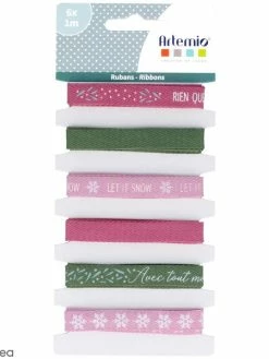 Ruban Artemio Imprimé - Isatis - 1 Cm X 1 M - 6 Pcs