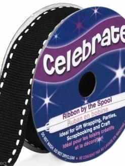 Ruban Celebrate à Gros Grains - Noir - 15 Mm X 4 M