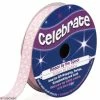 Ruban Celebrate à Gros Grains - Rose à Pois Blancs - 9 Mm X 5 M