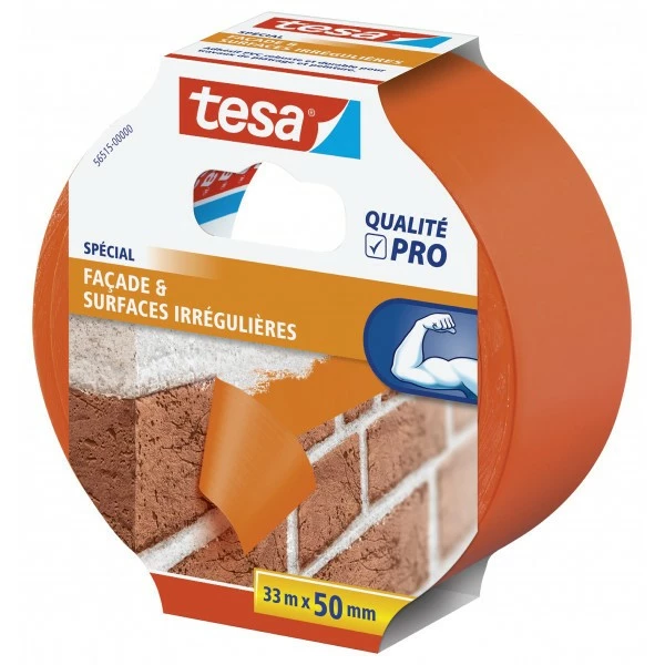 Ruban De Masquage En PVC Façades Et Surfaces Irrégulières Tesa 33m X 50mm Orange 1 Ruban De Masquage En PVC Façades Et Surfaces Irrégulières Tesa 33m X 50mm Orange