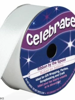 Celebrate Ruban De Satin - Blanc - 20 Mm X 5 M