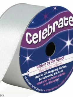 Celebrate Ruban De Satin - Blanc - 25 Mm X 4 M