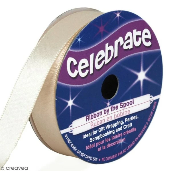 Celebrate Ruban De Satin - Blanc Crème - 13 Mm X 6 M 1 Celebrate Ruban De Satin - Blanc Crème - 13 Mm X 6 M