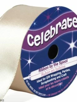 Celebrate Ruban De Satin - Blanc Crème - 25 Mm X 4 M
