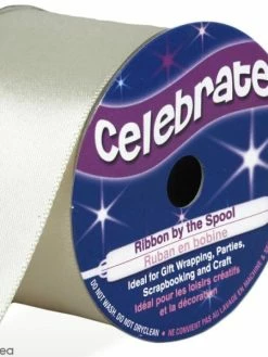 Celebrate Ruban De Satin - Blanc Crème - 38 Mm X 4 M