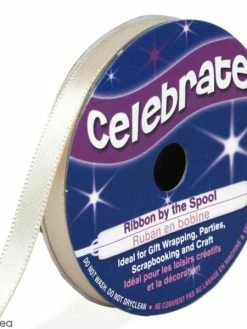 Celebrate Ruban De Satin - Blanc Crème - 6 Mm X 6 M