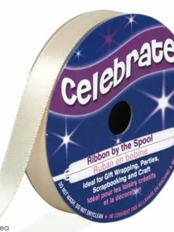 Celebrate Ruban De Satin - Blanc Crème - 9 Mm X 6 M