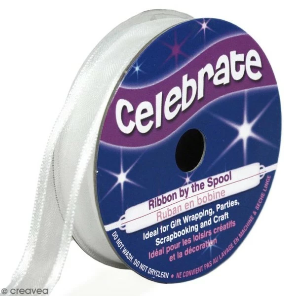 Celebrate Ruban En Organza Avec Liseré - Blanc - 12 Mm X 5 M 1 Celebrate Ruban En Organza Avec Liseré - Blanc - 12 Mm X 5 M
