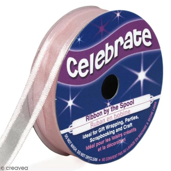 Celebrate Ruban En Organza Avec Liseré - Rose Clair - 12 Mm X 5 M 1 Celebrate Ruban En Organza Avec Liseré - Rose Clair - 12 Mm X 5 M