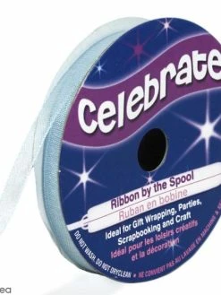 Celebrate Ruban En Organza - Bleu Acier - 6 Mm X 8 M