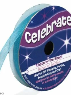 Celebrate Ruban En Organza - Bleu Turquoise - 6 Mm X 8 M
