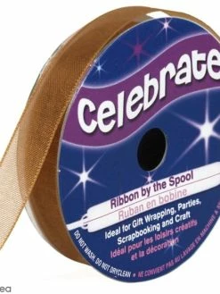 Celebrate Ruban En Organza - Marron Caramel - 9 Mm X 8 M