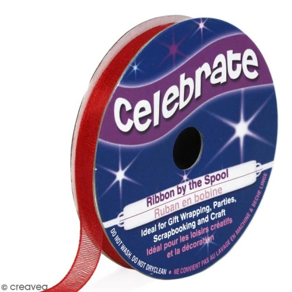 Celebrate Ruban En Organza - Rouge - 6 Mm X 8 M 1 Celebrate Ruban En Organza - Rouge - 6 Mm X 8 M