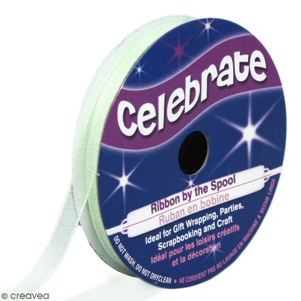 Celebrate Ruban En Organza - Vert Tilleul - 6 Mm X 8 M 1 Celebrate Ruban En Organza - Vert Tilleul - 6 Mm X 8 M