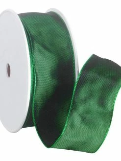 Artif Ruban En Satin Simple Face, Vert, Largeur 40 Mm, Longueur 39 M, Rouleau Décoratif